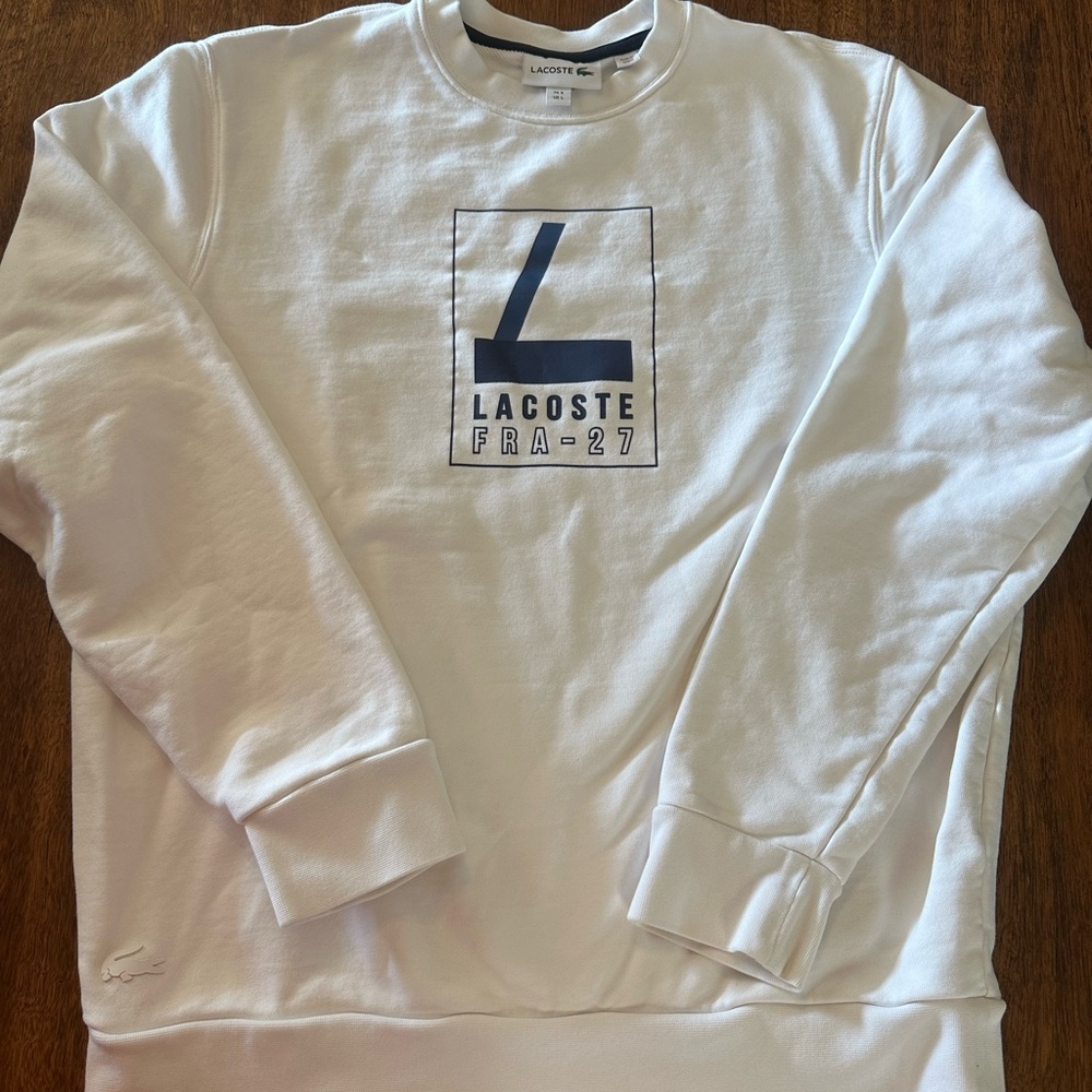 Lacoste Men's White Crewneck Sweater